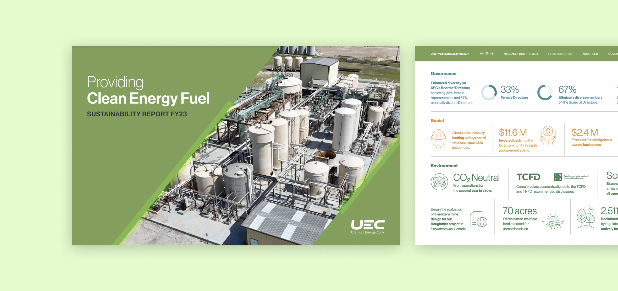 UEC Sustainability - A striking, readable sustainability report for a leading uranium exploration company - Article Banner Image